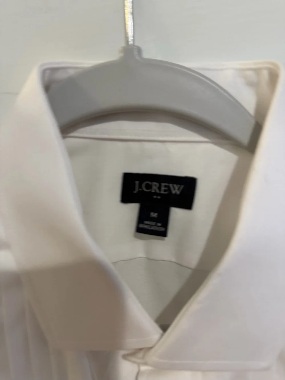 J. Crew White Pleated Front Men's Tuxedo Dress Shirt